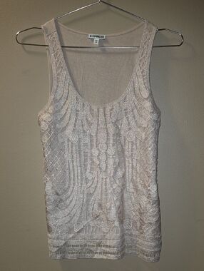 Express Embellished Scoop Neck Camisole - Cream